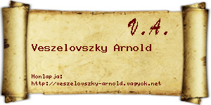 Veszelovszky Arnold névjegykártya