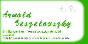 arnold veszelovszky business card